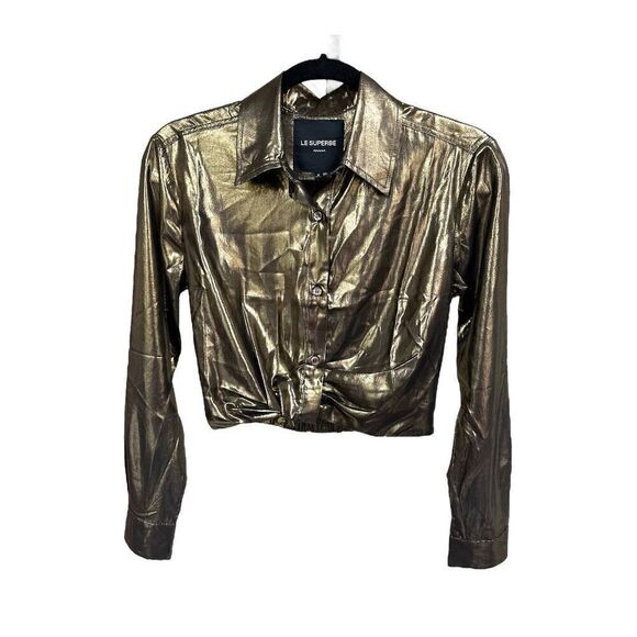 LE SUPERBE METALLIC SUNSET TOWER TUCK SHIRT MADE IN ITALY Size 2 - Picture 4 of 9